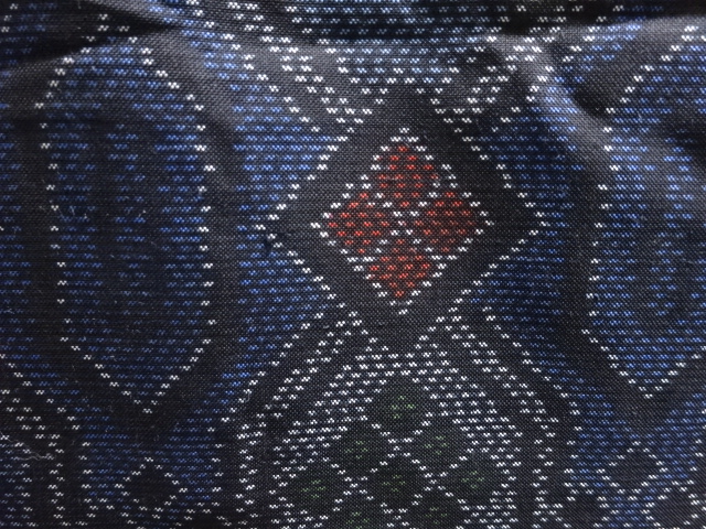 JAPANESE KIMONO / ANTIQUE KIMONO / DORO OSHIMA TSUMUGI / SILK / WOVEN GEOMETRIC